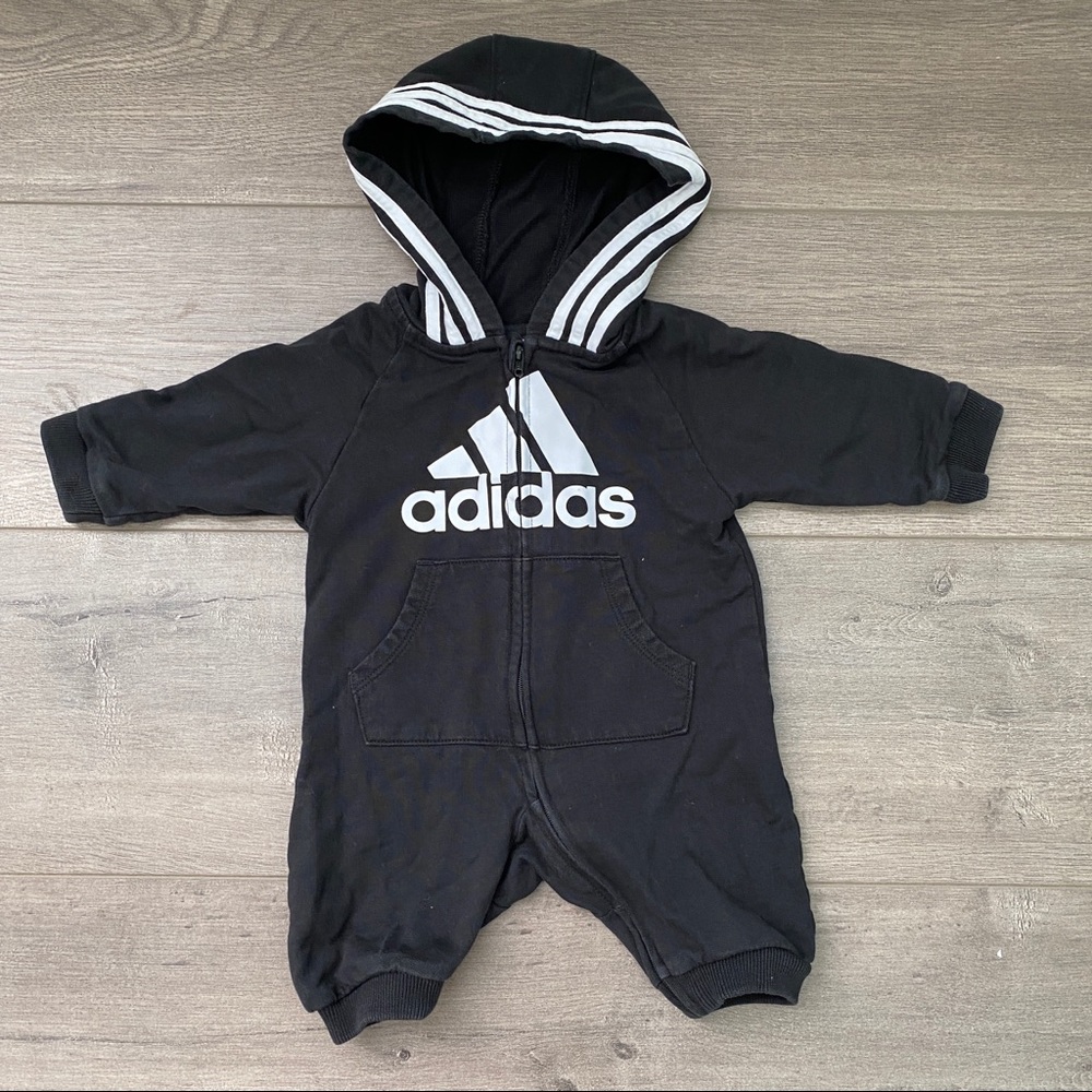 Adidas Logo Hooded Romper - Picture 2 of 6